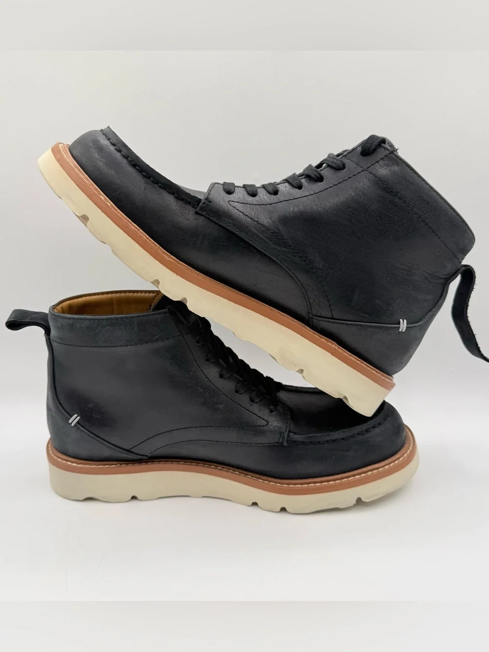 Chukka Vibram LABEL Go-To Moc Boot Mens 10.5 Wms 12 Charcoal  Leather Unisex